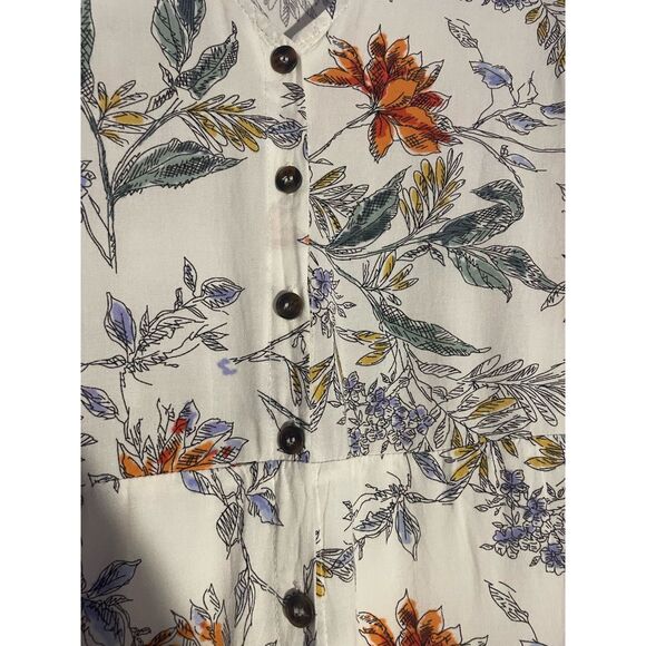 All In Favor Medium Floral Leafy Romper Ditsy Thanksgiving Cottage - Picture 4 of 4